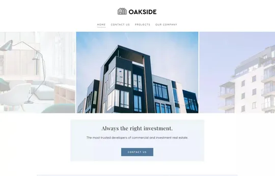 Oakside website template preview