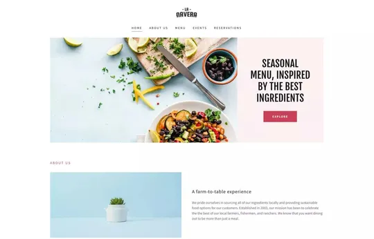 La Navera website template preview