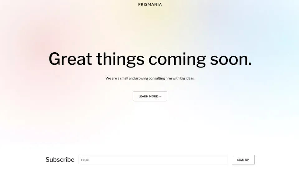 Prismania website template preview
