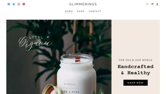 Glimmerings website template preview