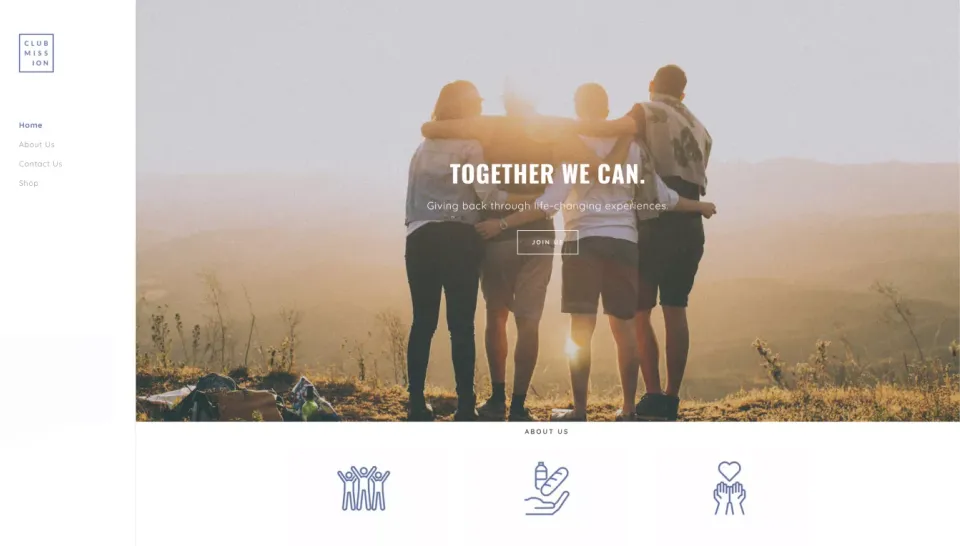 Club Mission website template preview