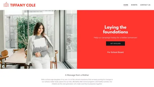 Tiffany Cole website template preview
