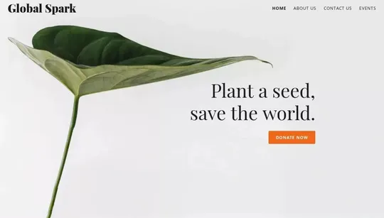 Global Spark website template preview