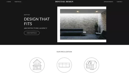 Dovetail Designs website template preview