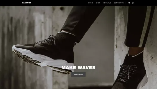 Factory (dark) website template preview