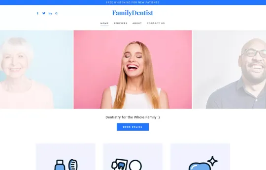 Family Dentist website template preview