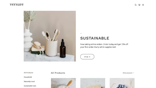 Simple Store (light) website template preview