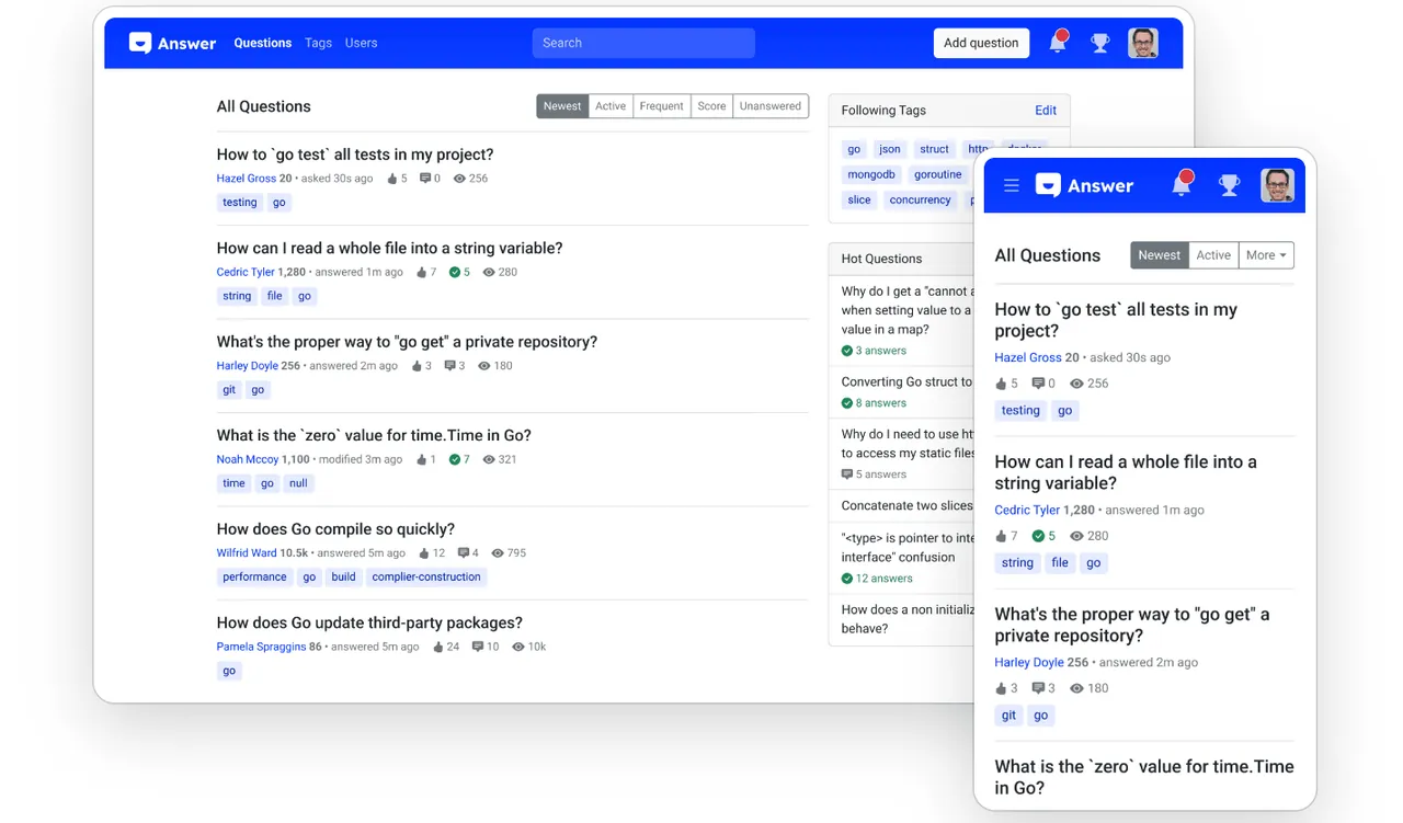 Answer interface