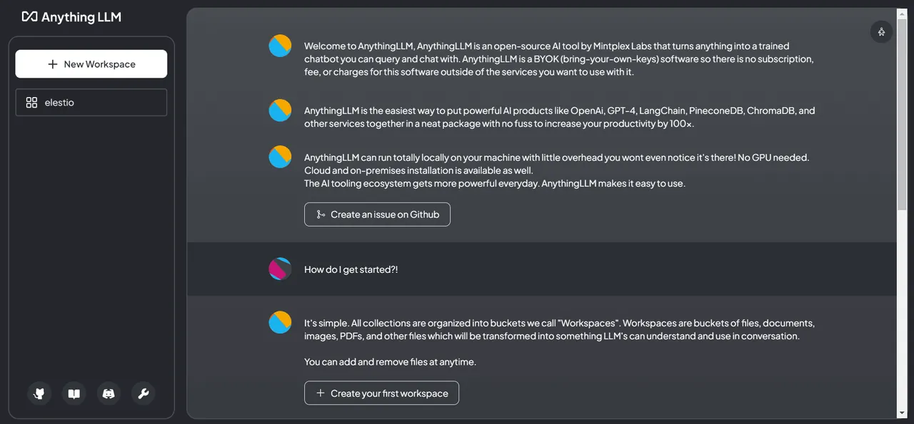 AnythingLLM screenshot 2