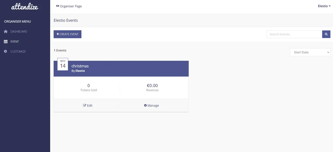 Attendize interface