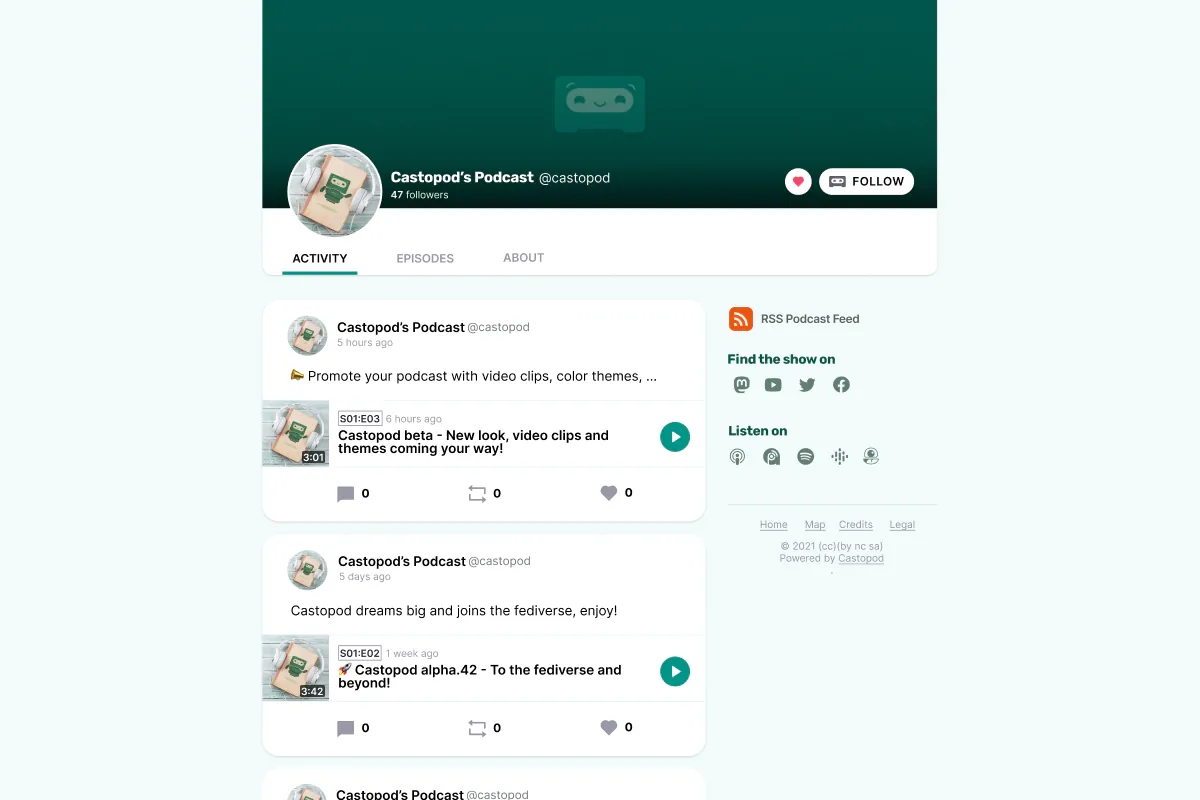 Castopod screenshot 2