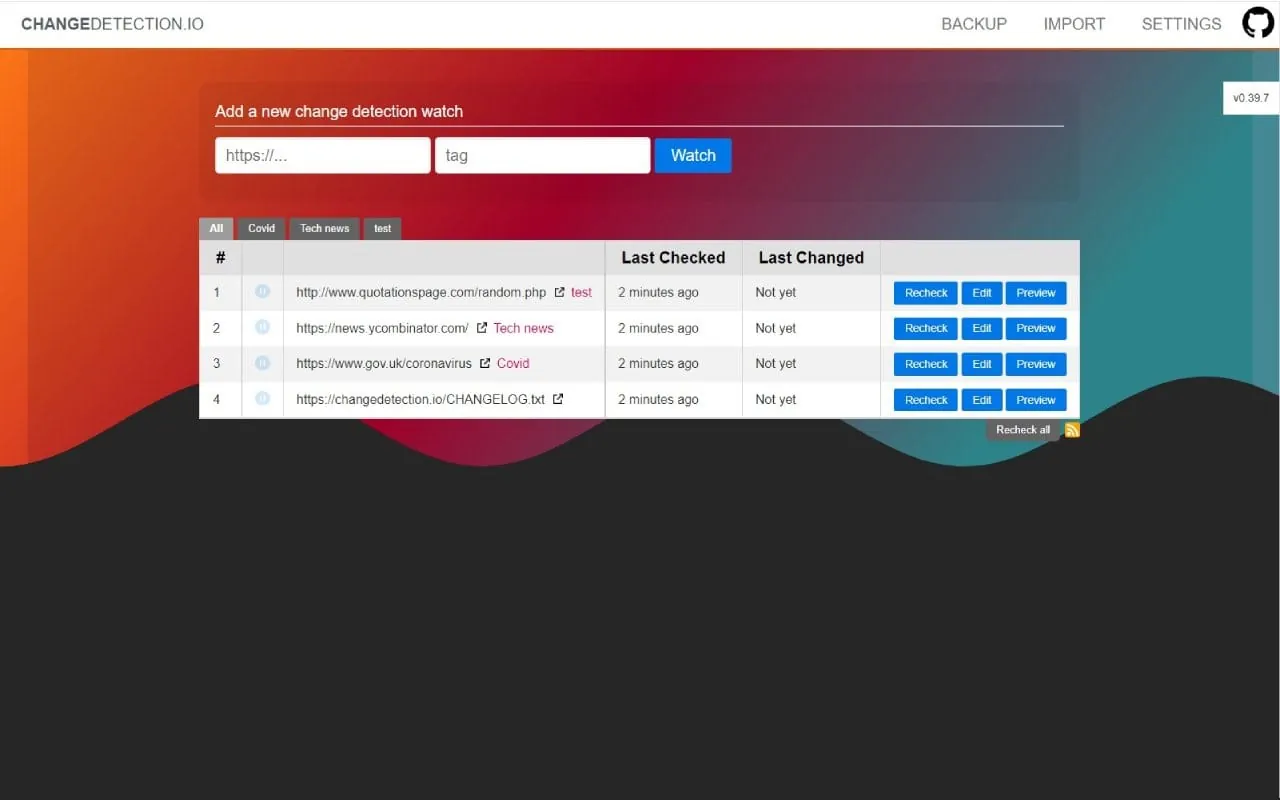 ChangeDetection interface