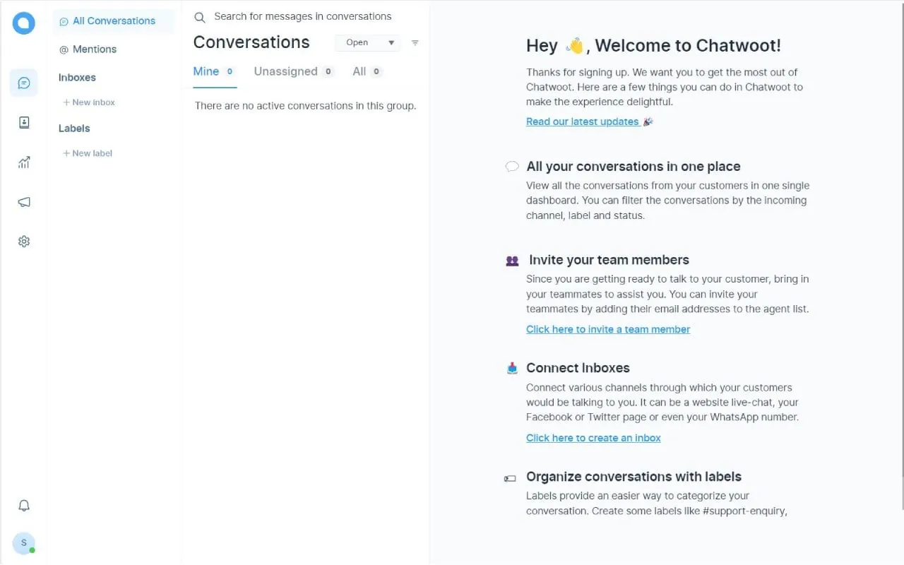 Chatwoot interface