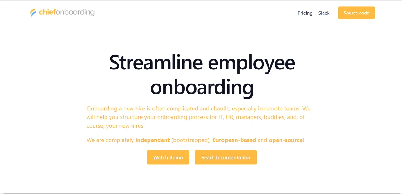ChiefOnboarding interface