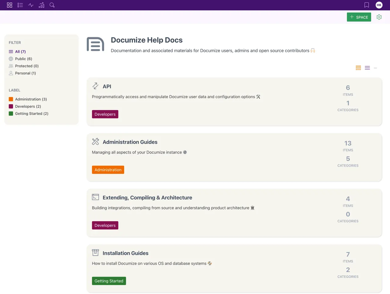 Documize interface