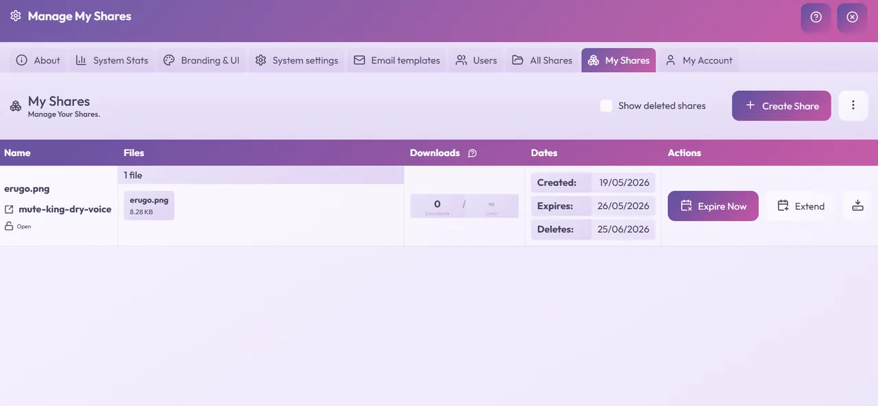 Erugo interface