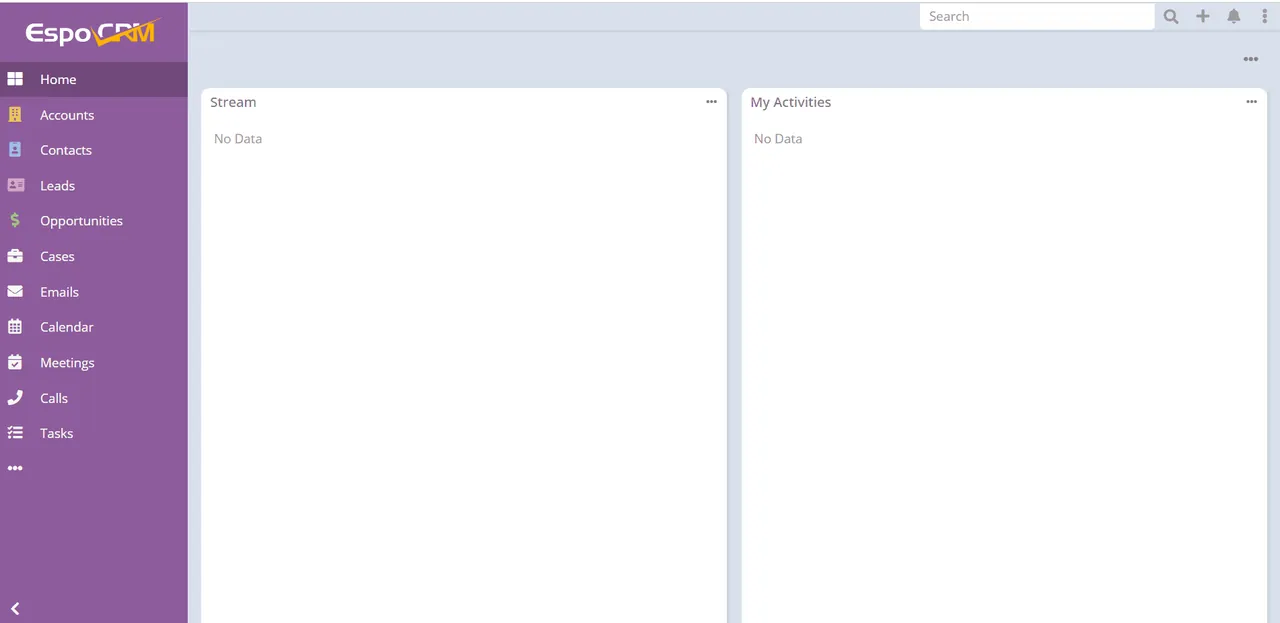 EspoCRM interface