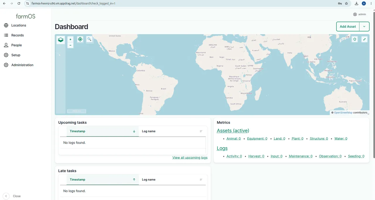 FarmOS interface