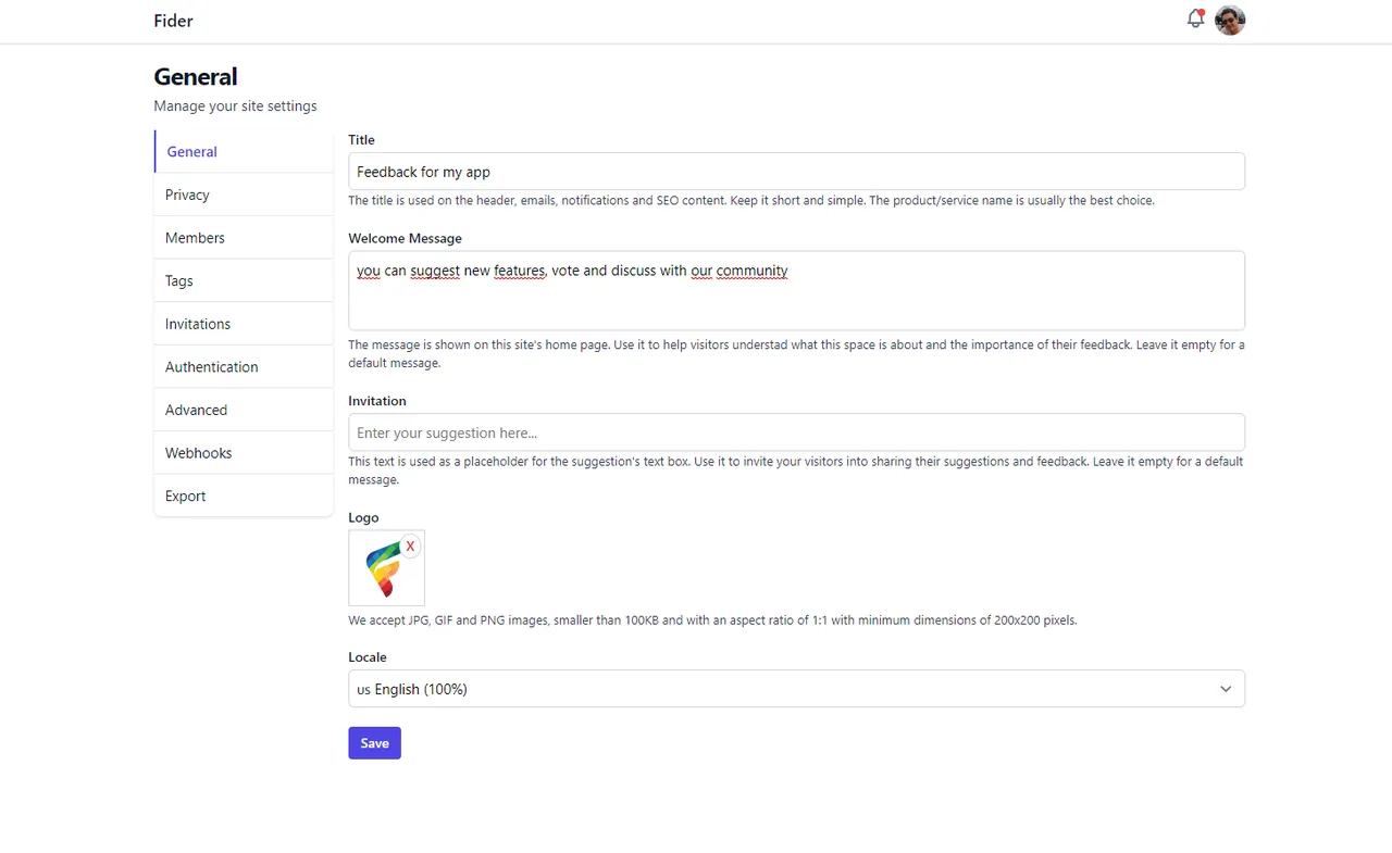 Fider screenshot 2