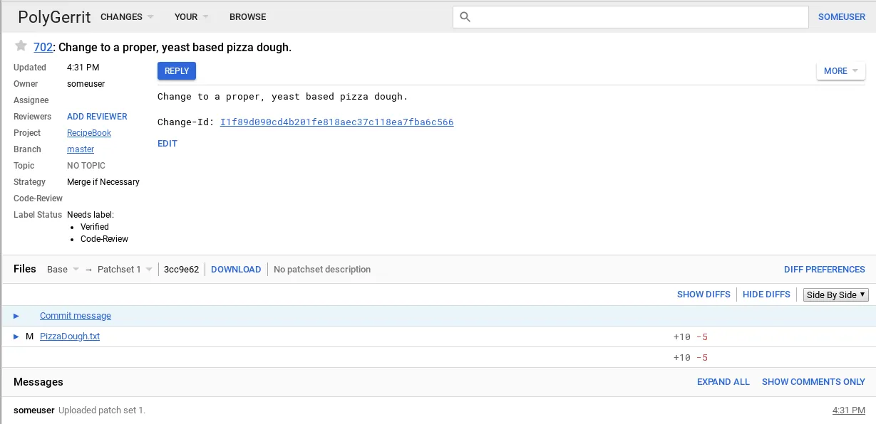 Gerrit screenshot 2