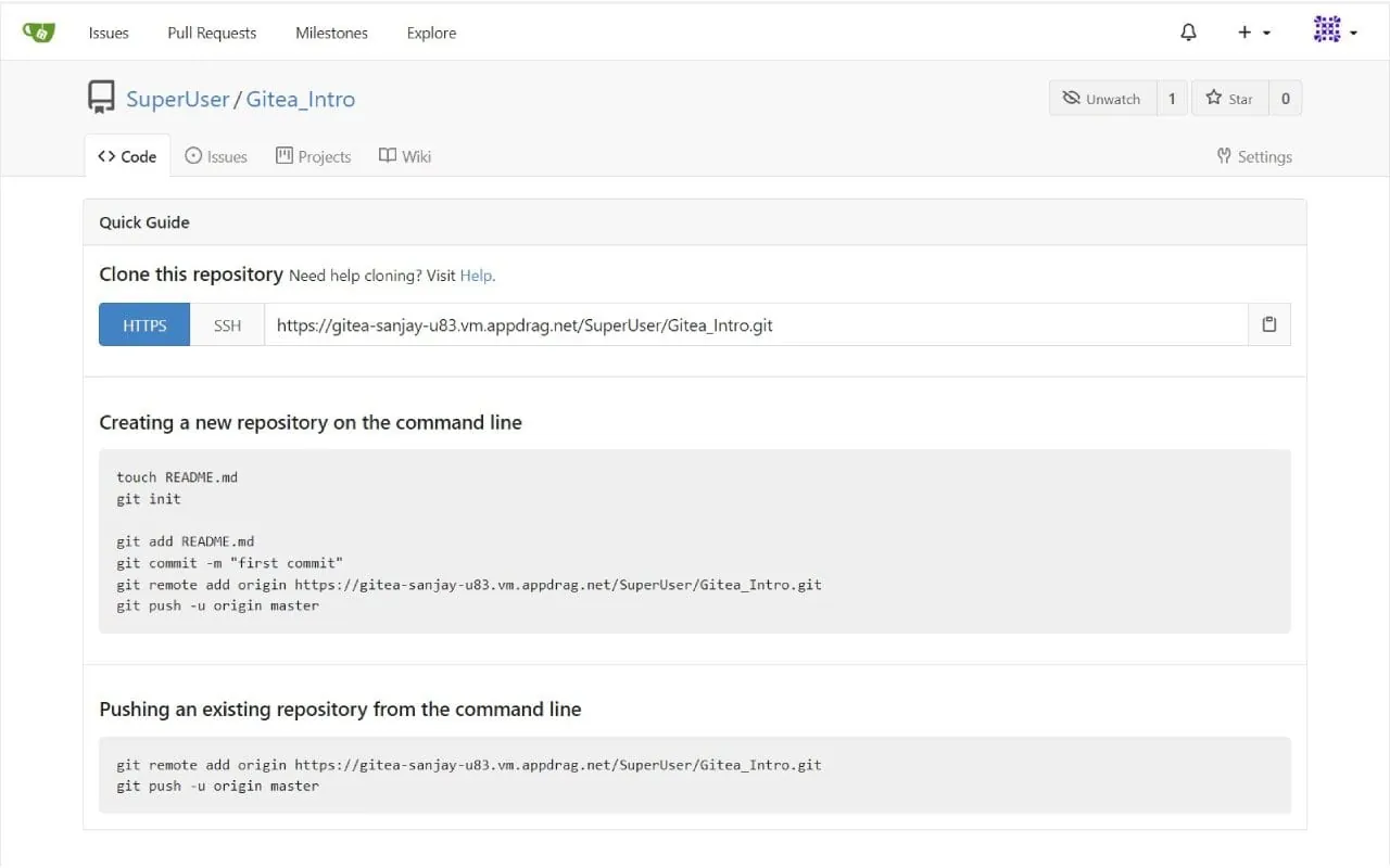 Gitea screenshot 2