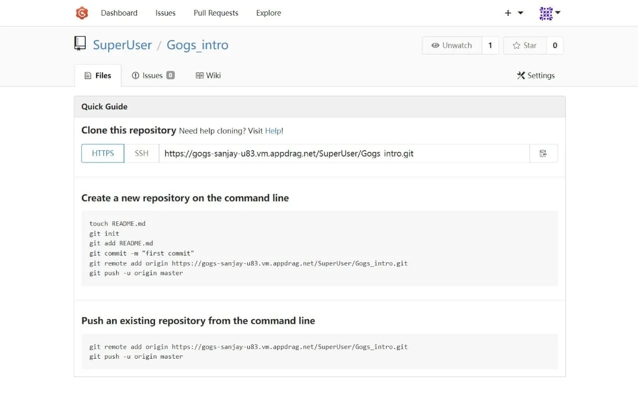 Gogs screenshot 2