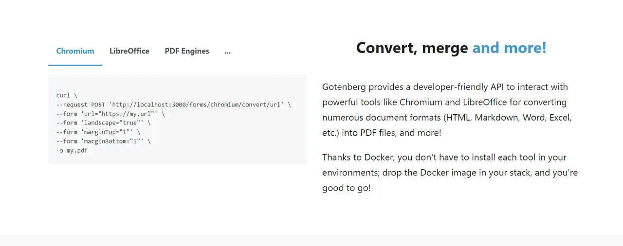 Gotenberg interface