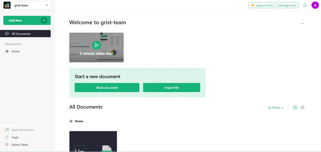 Grist screenshot 2