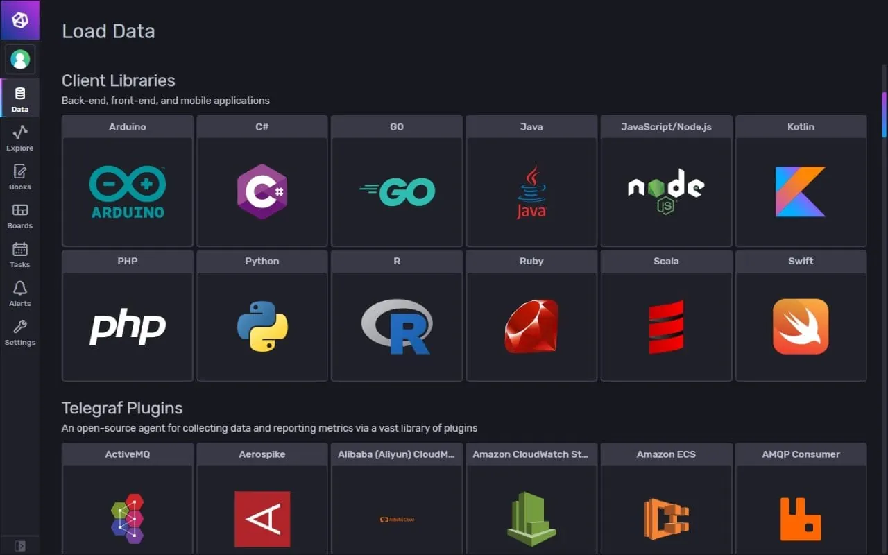 InfluxDB interface