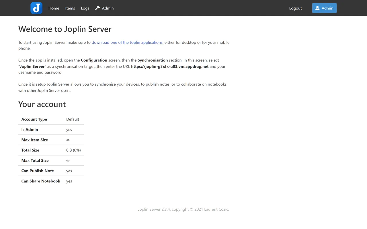 Joplin interface