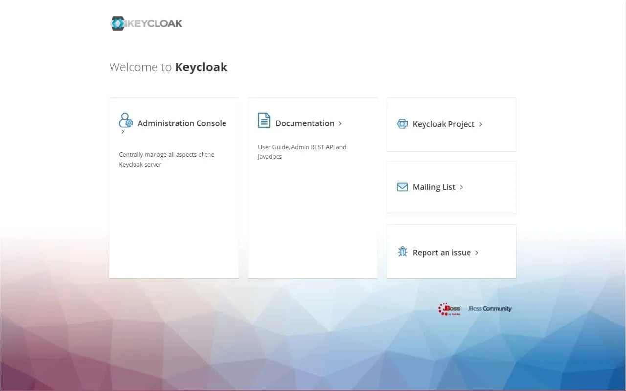 Keycloak interface