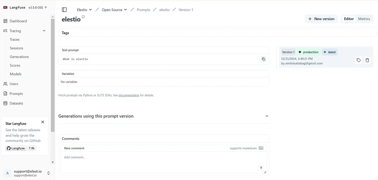 Langfuse interface