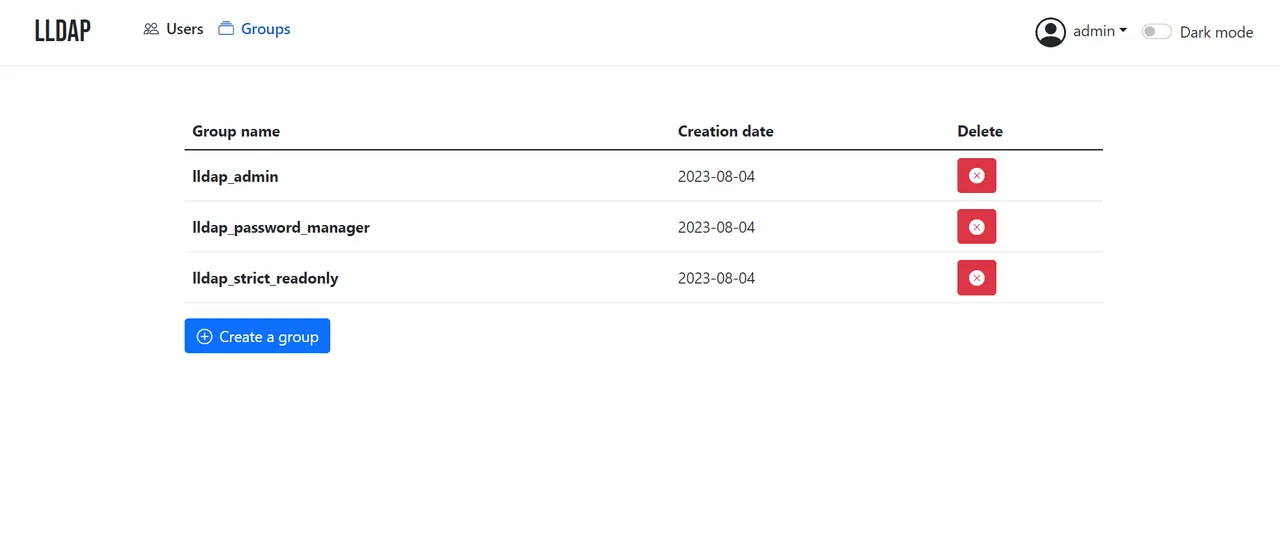 LightLDAP interface