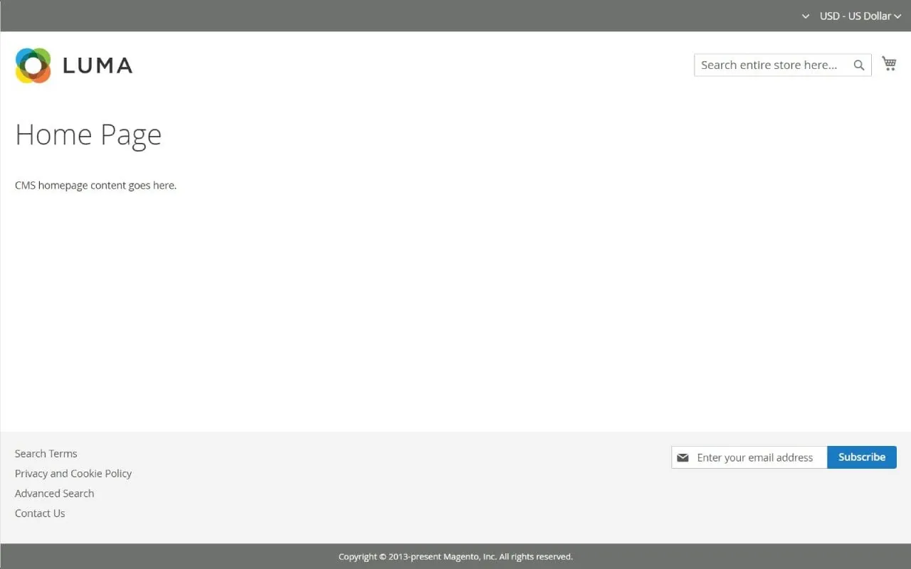 Magento interface