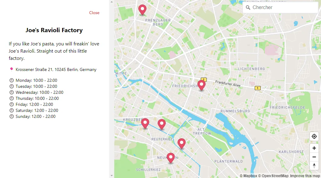 Mapzy interface