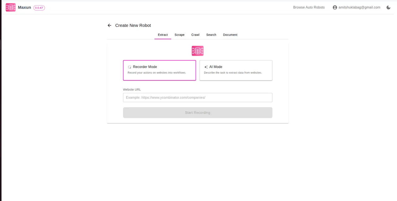 Maxun screenshot 2
