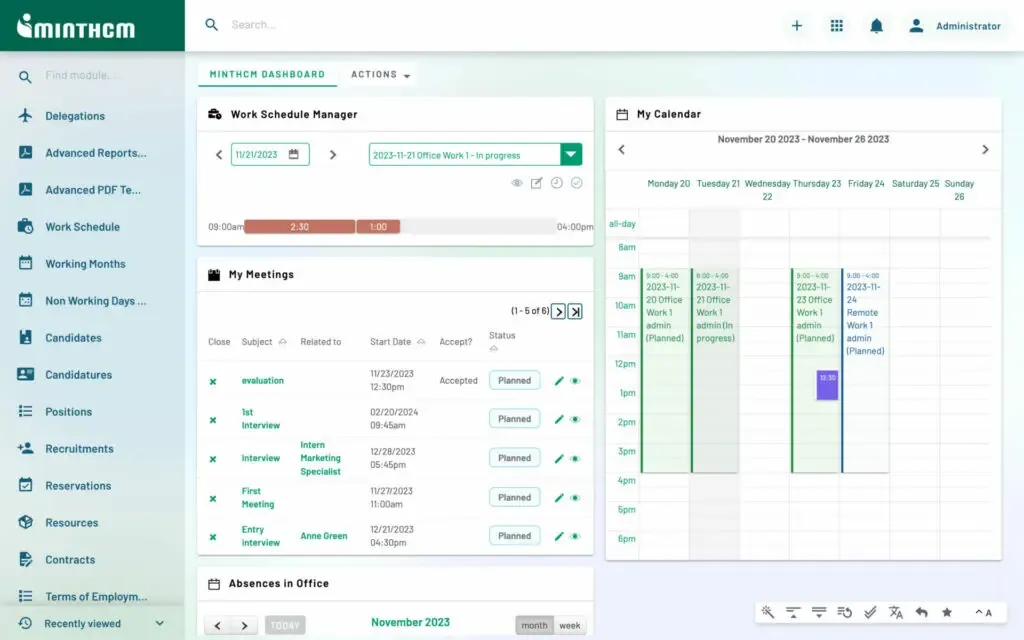 MintHCM screenshot 2
