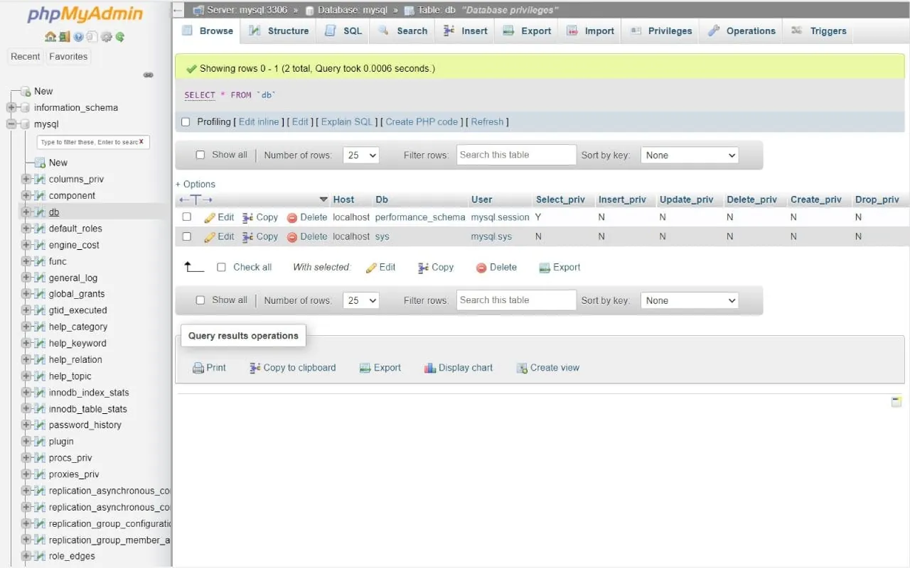 MySQL screenshot 2