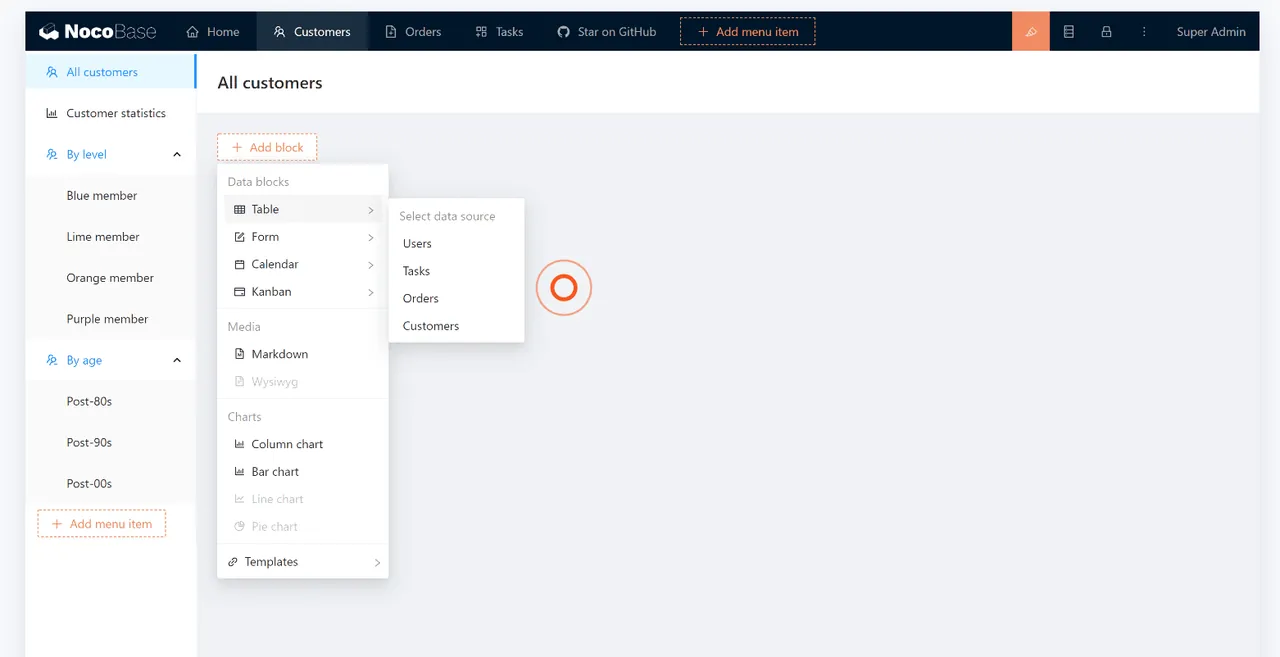 NocoBase interface