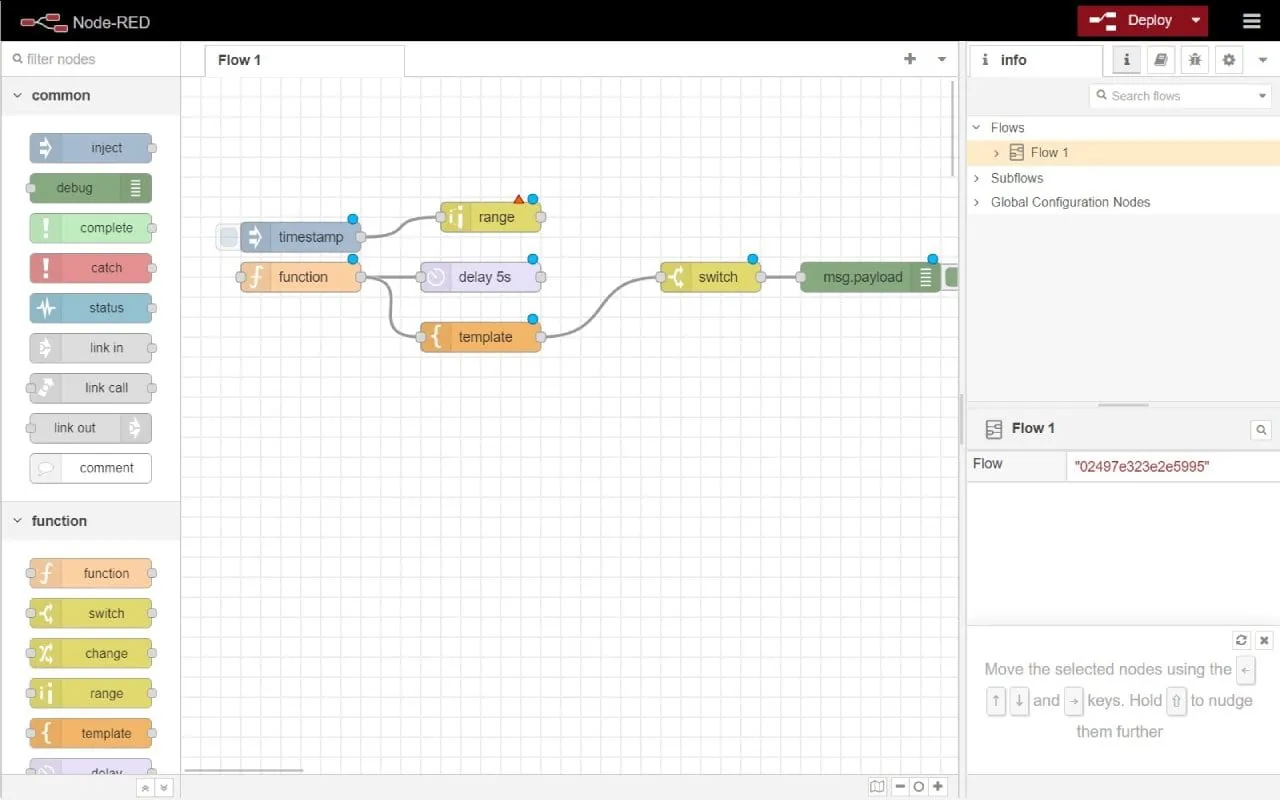 Node-RED interface
