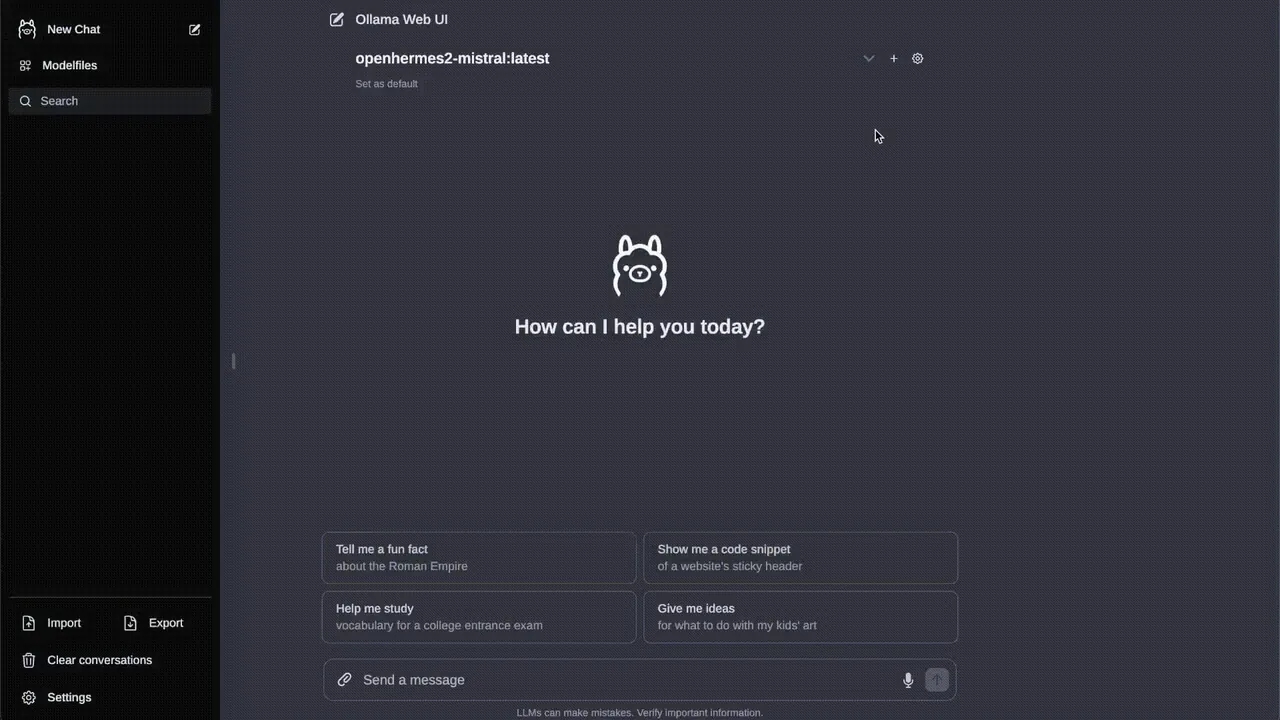 Ollama interface