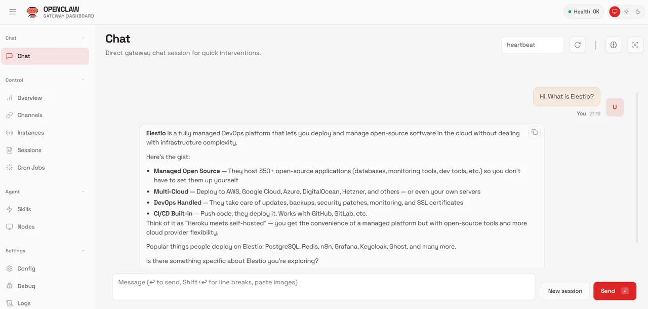 OpenClaw interface