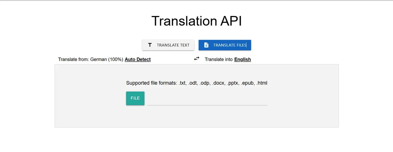 OSSTranslate interface