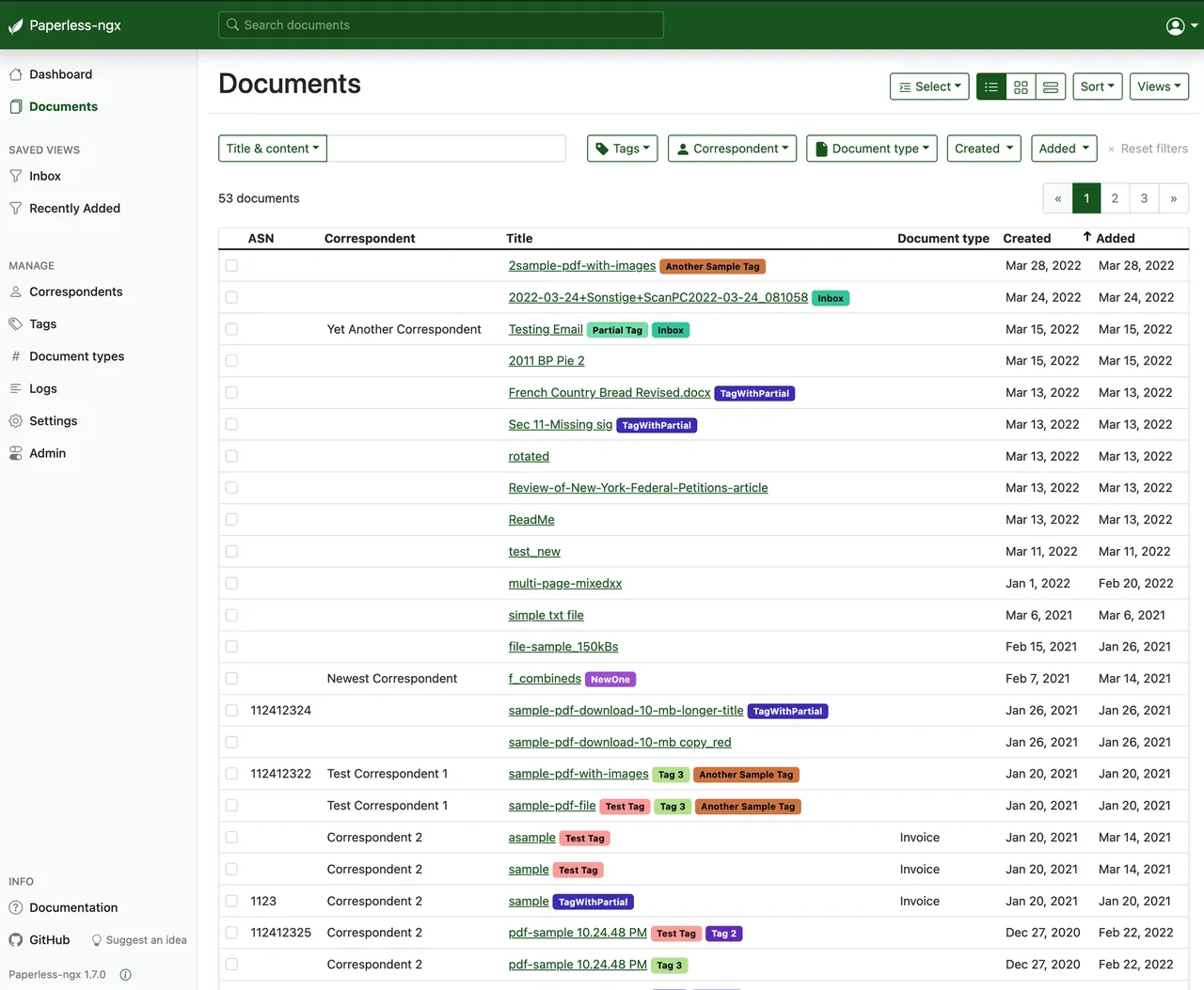 Paperless-ngx screenshot 2