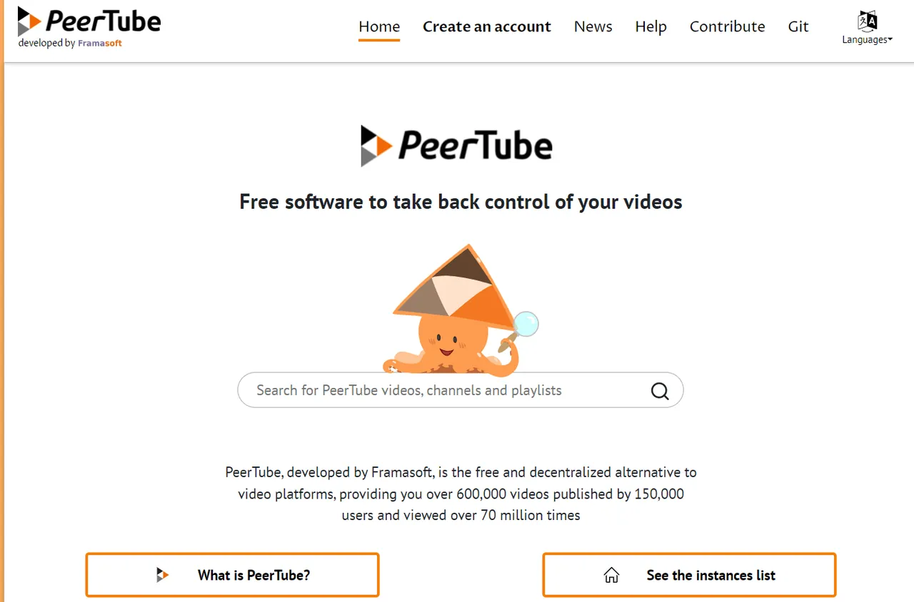 PeerTube interface