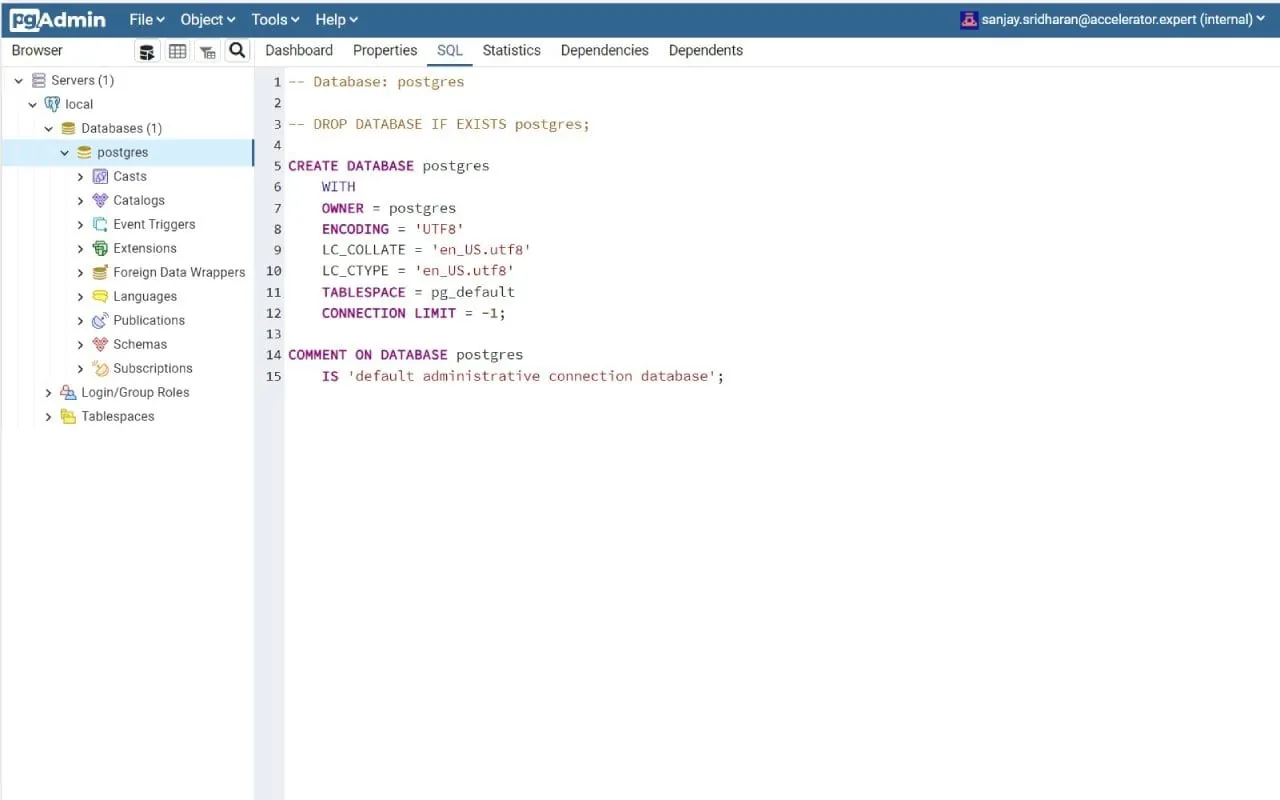 PostgreSQL screenshot 2
