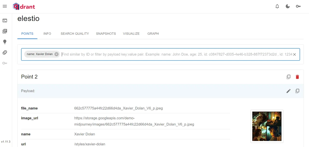 Qdrant interface