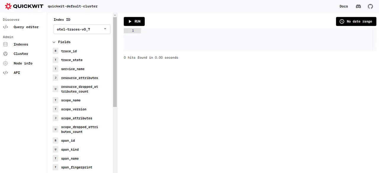 Quickwit interface