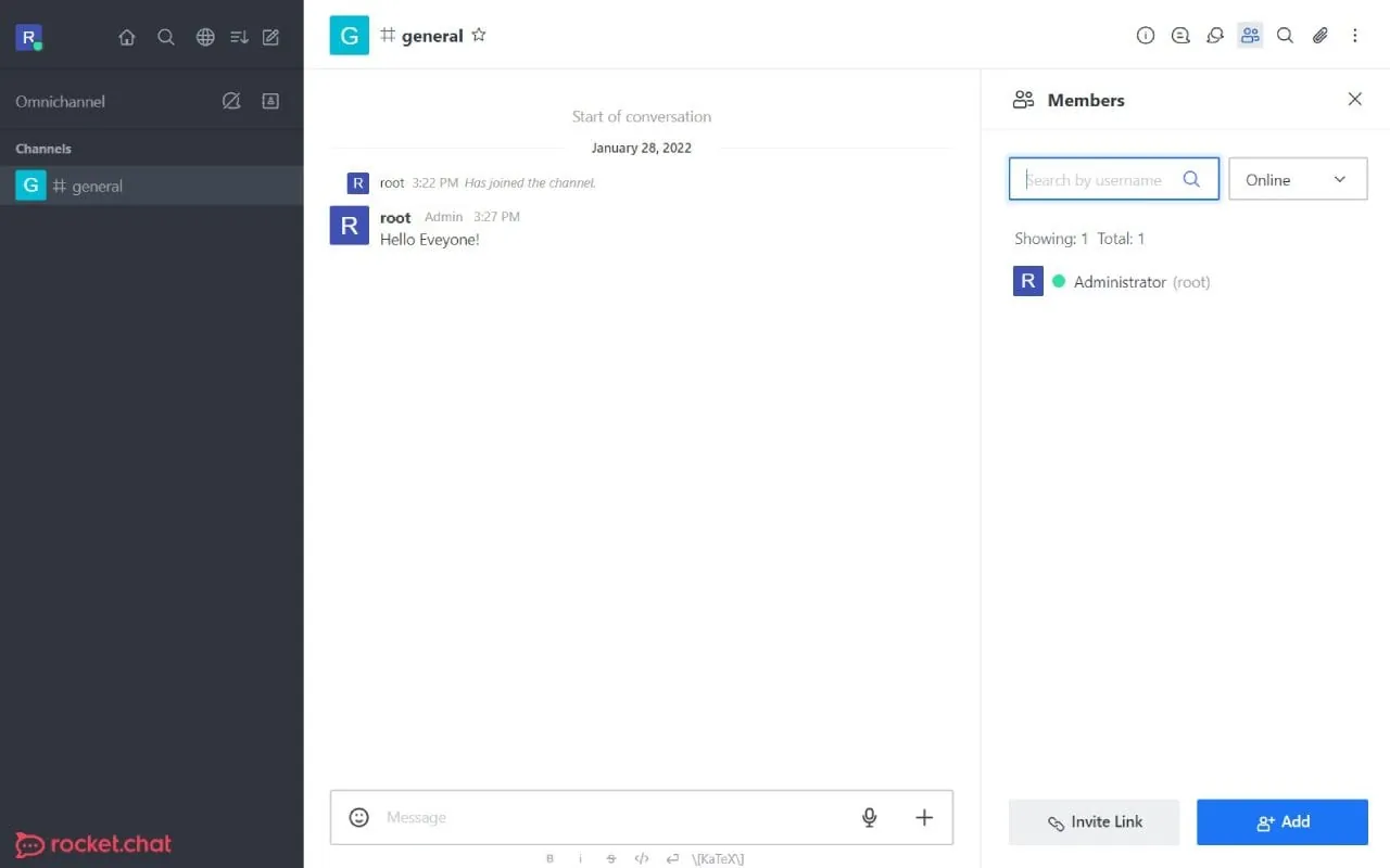 Rocket.Chat interface