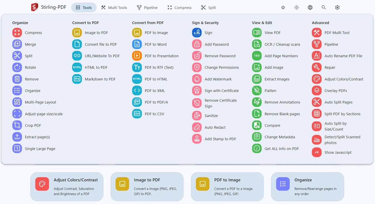 Stirling-PDF screenshot 2